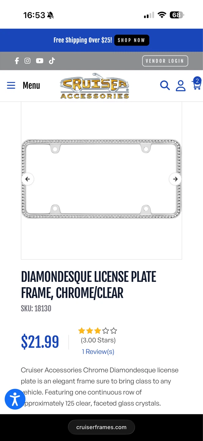 Diamondesque License Plate Frames (Set of 2) - photo 5