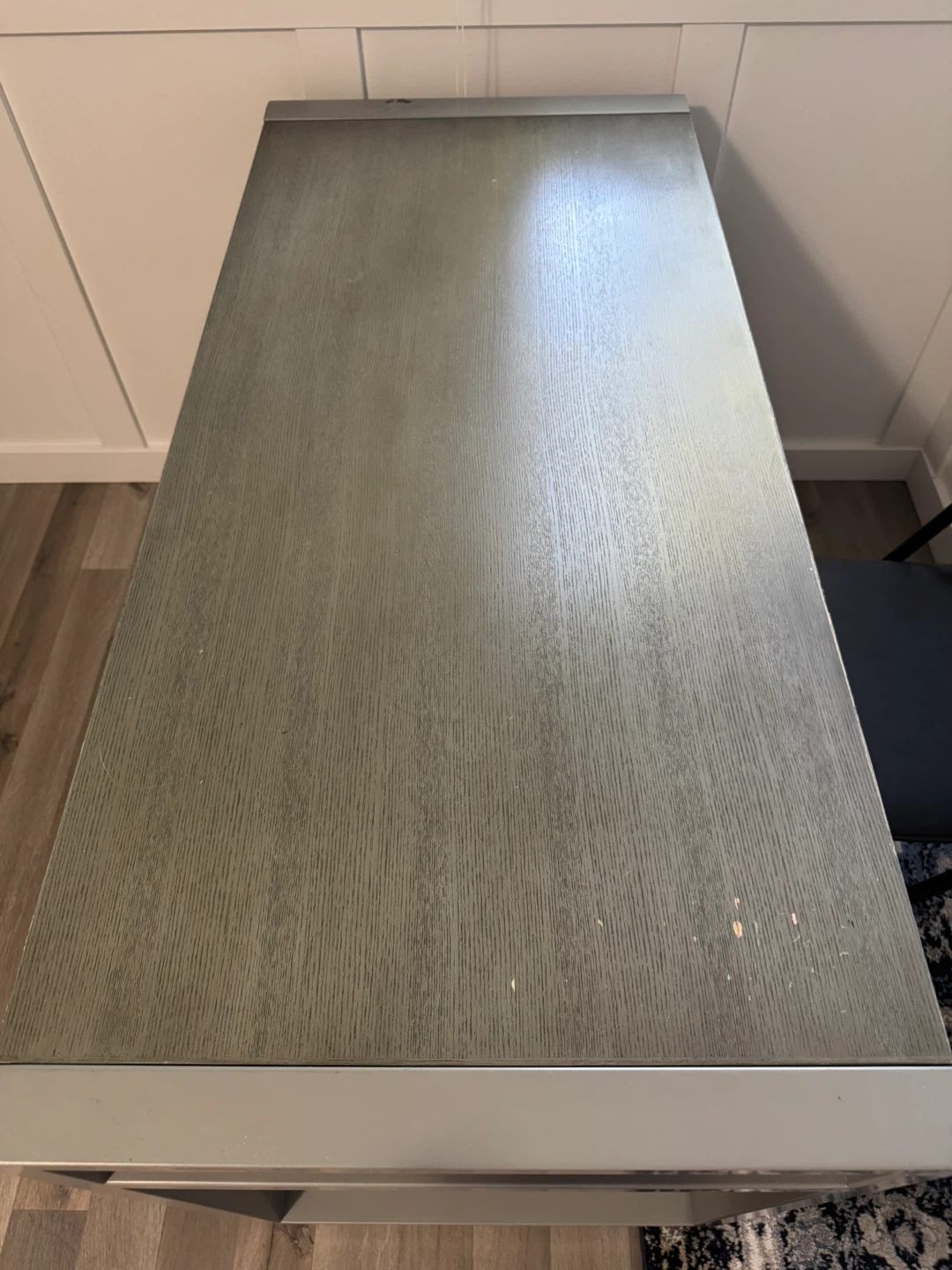 Grey Wood Desk with 2 Drawers - photo 3