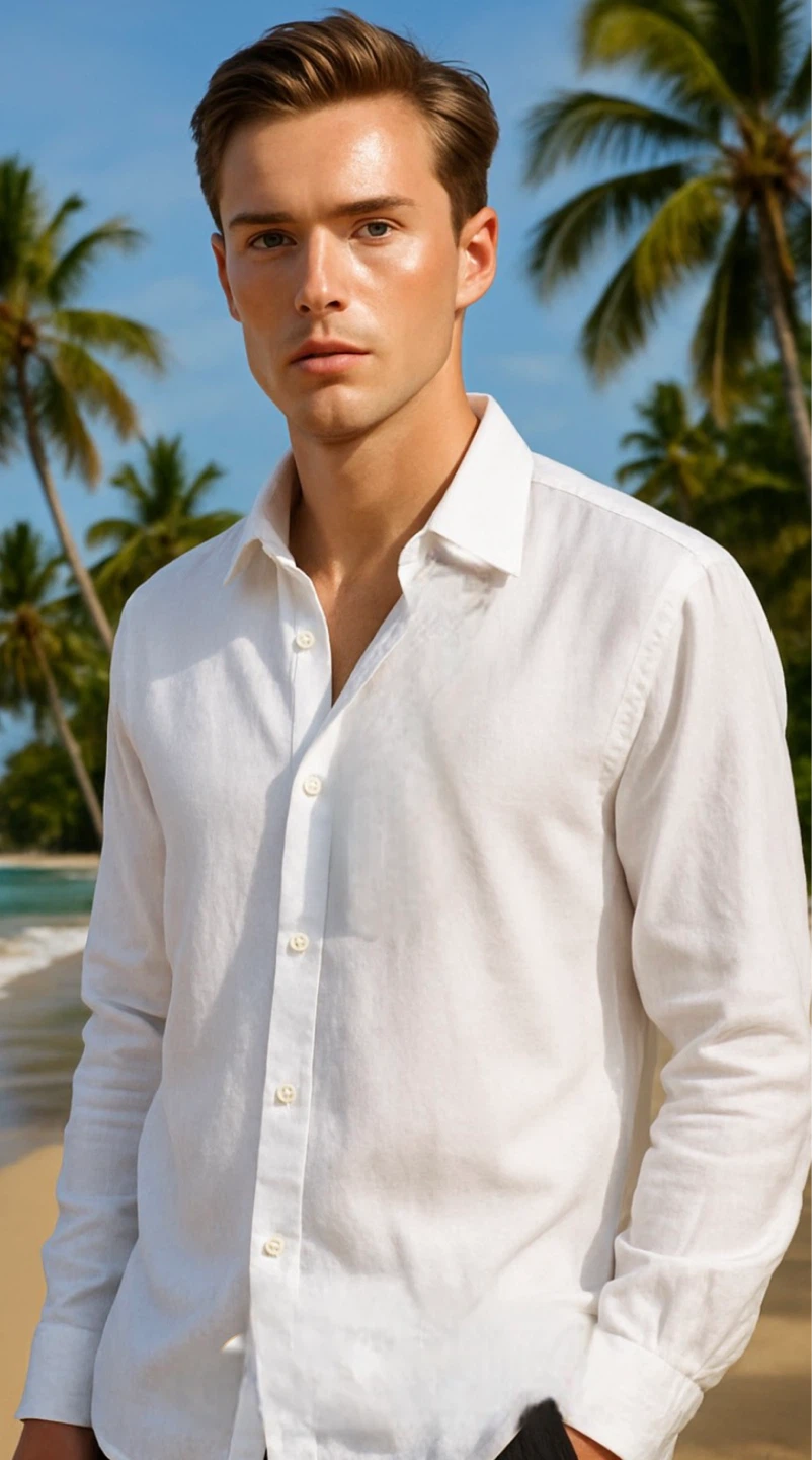Report Collection White Premium Linen Shirt XL/TG