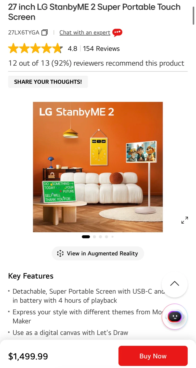 LG StanbyME 2 – 27” Portable Touch Screen Display - photo 3