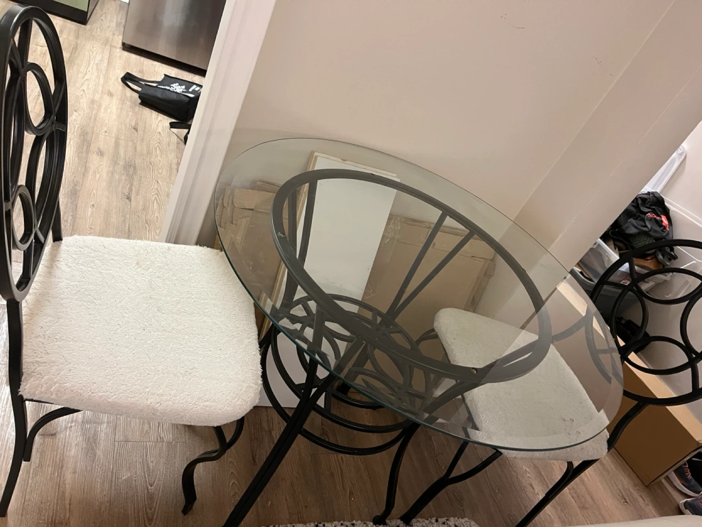 Set of 3 Bowring Glass Top Bistro Table and Chairs Set - photo 3