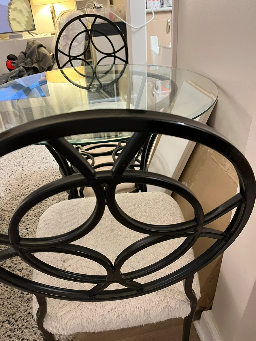 Set of 3 Bowring Glass Top Bistro Table and Chairs Set - photo 2