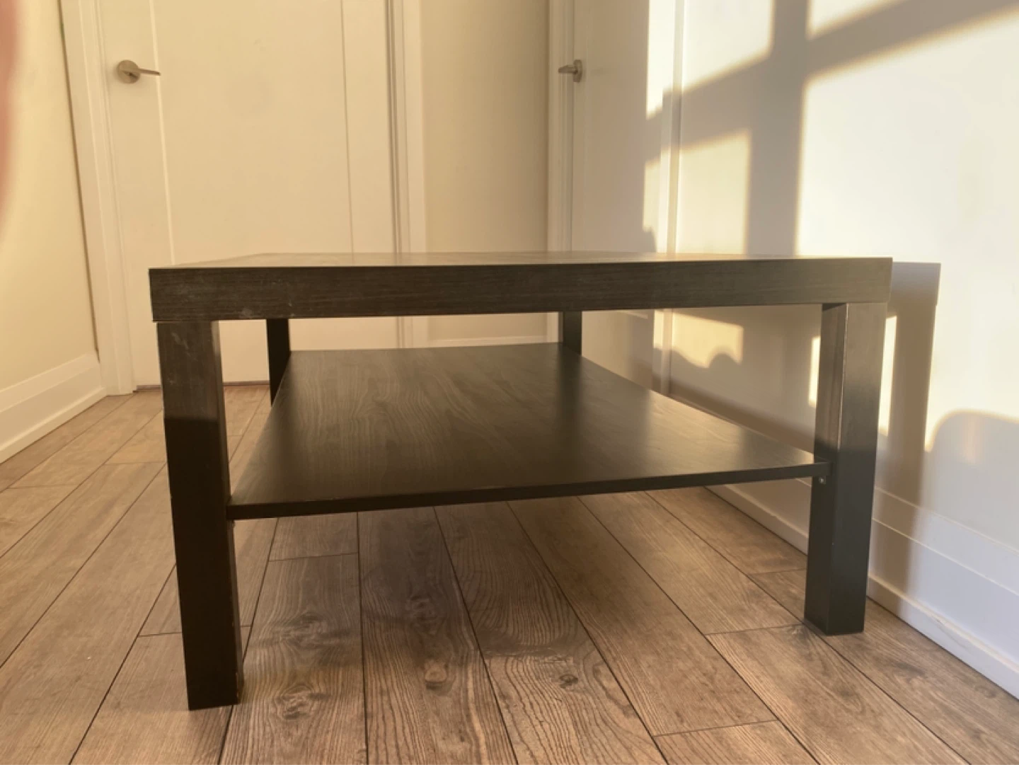 Dark Wood Coffee Table with Bottom Shelf - photo 3