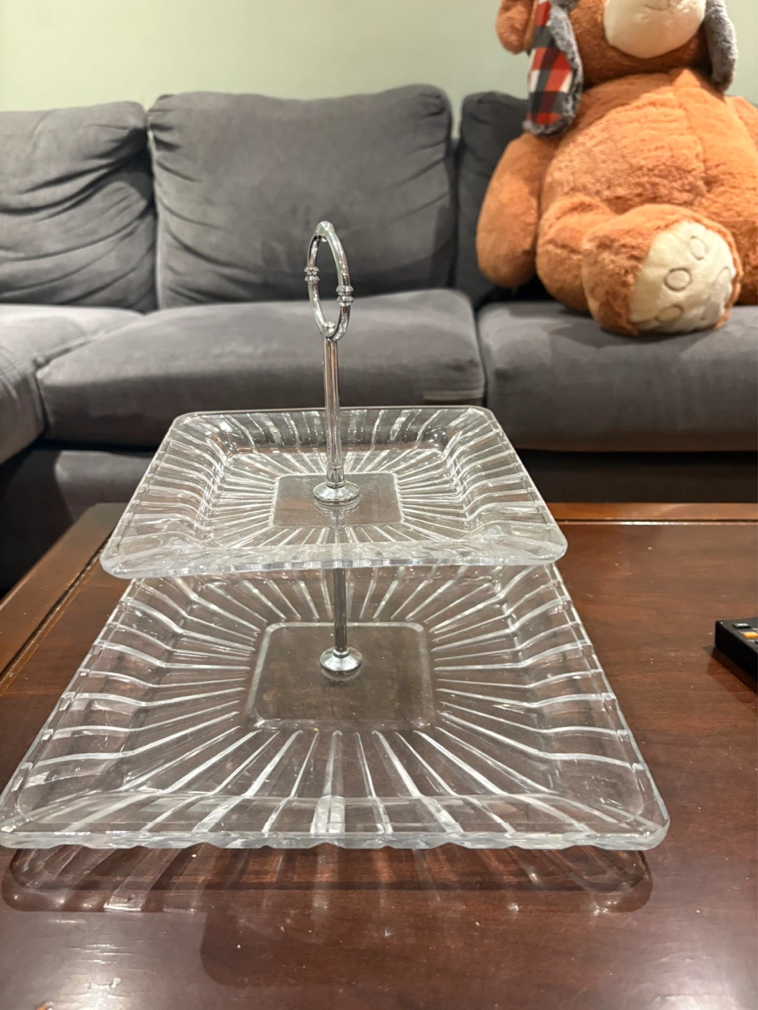 2-Tier Glass Dessert Stand