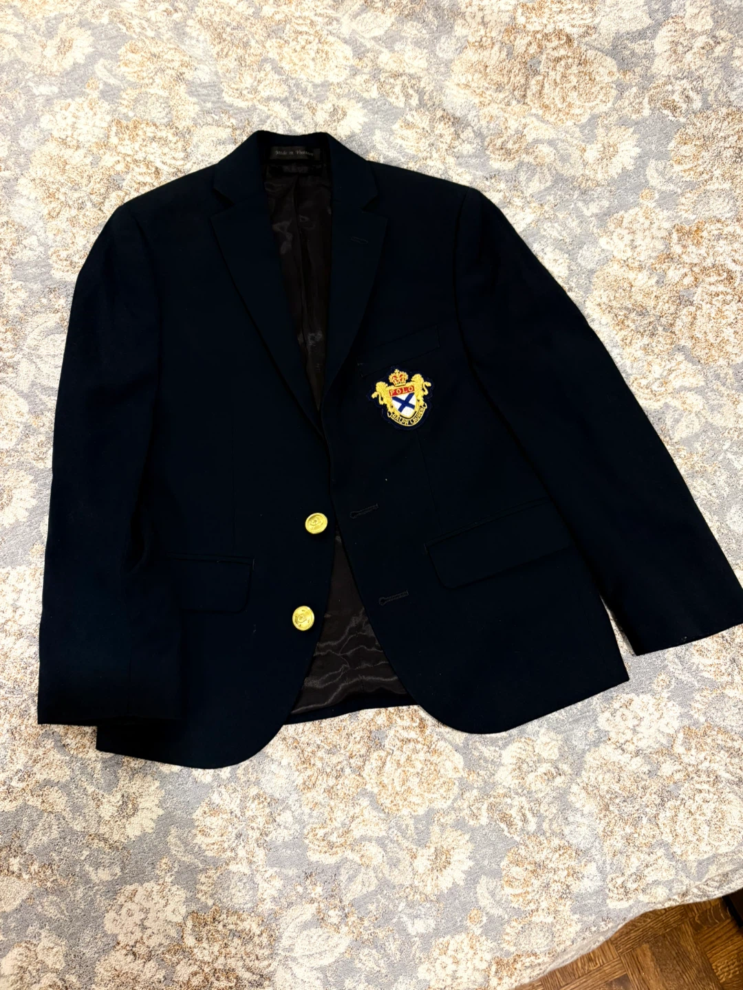 Boys' Navy Blazer with Crest - photo 2
