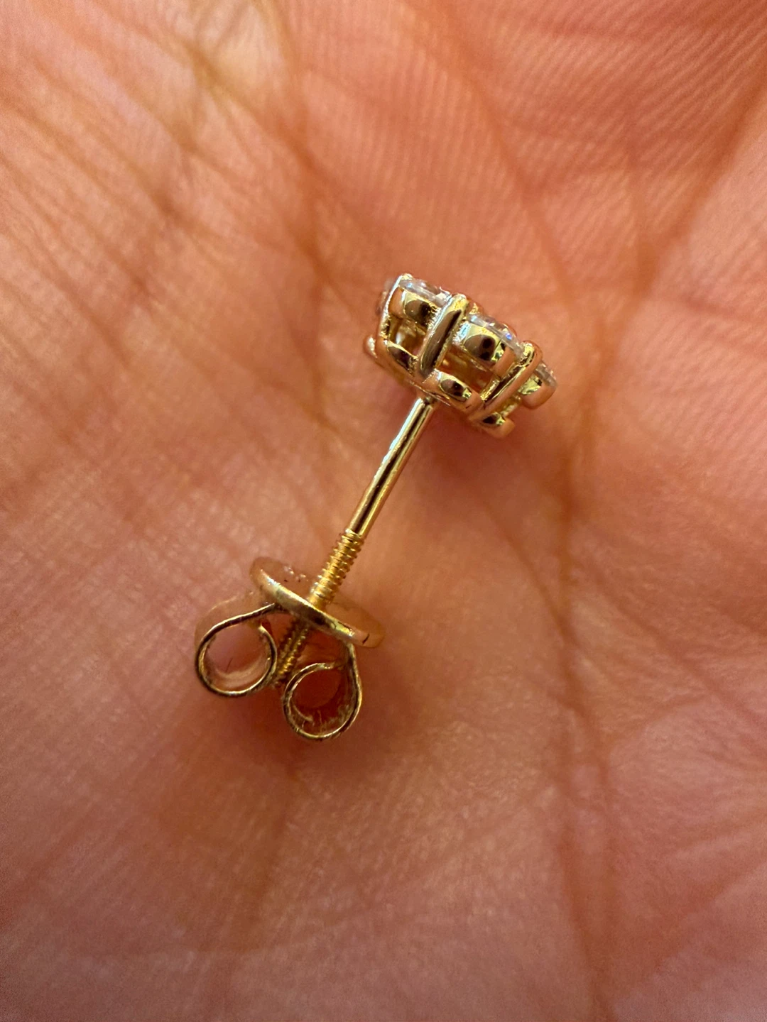 Sterling Silver Real Moissanite Flower Stud Earrings - photo 5