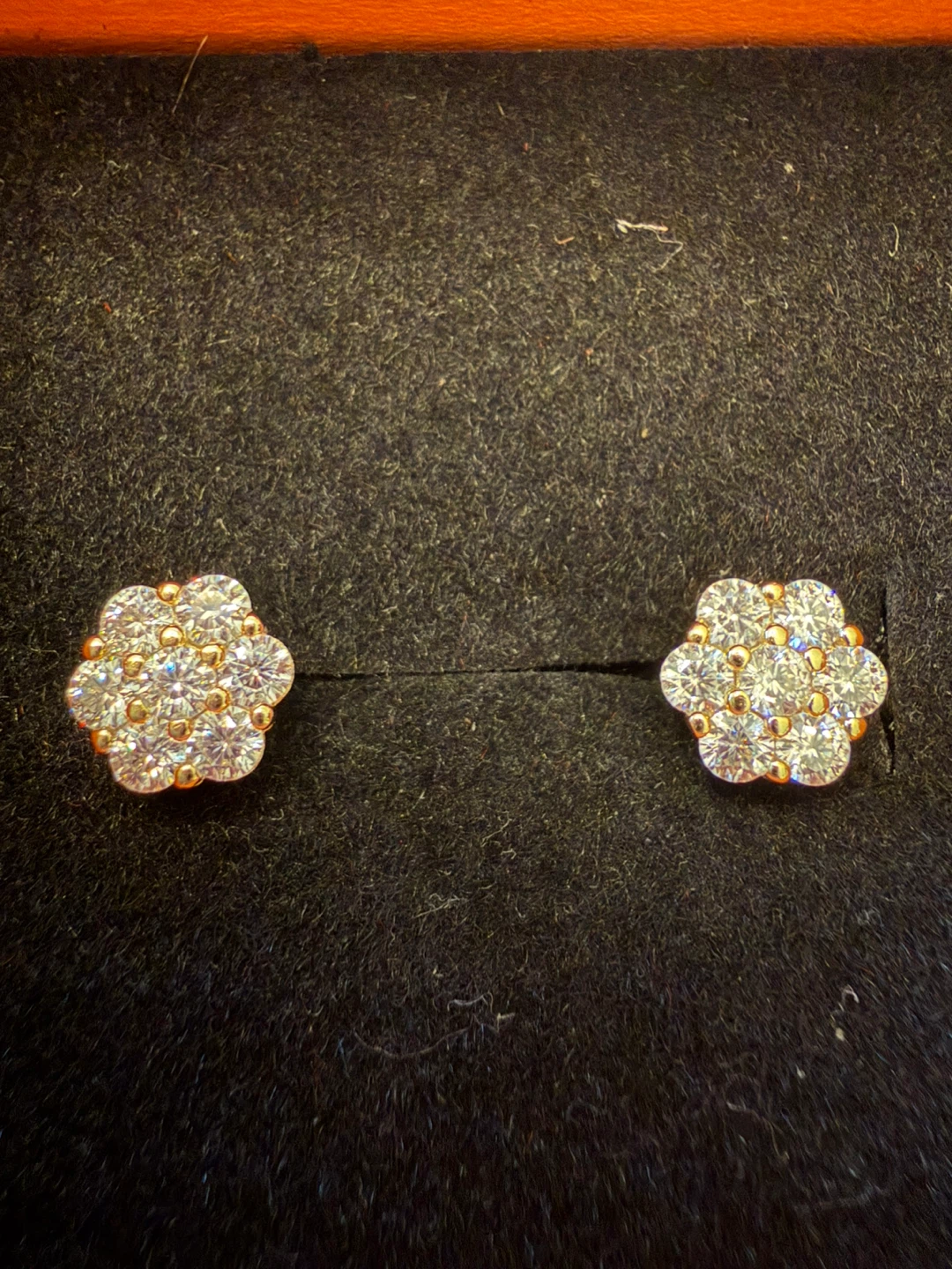Sterling Silver Real Moissanite Flower Stud Earrings - photo 2