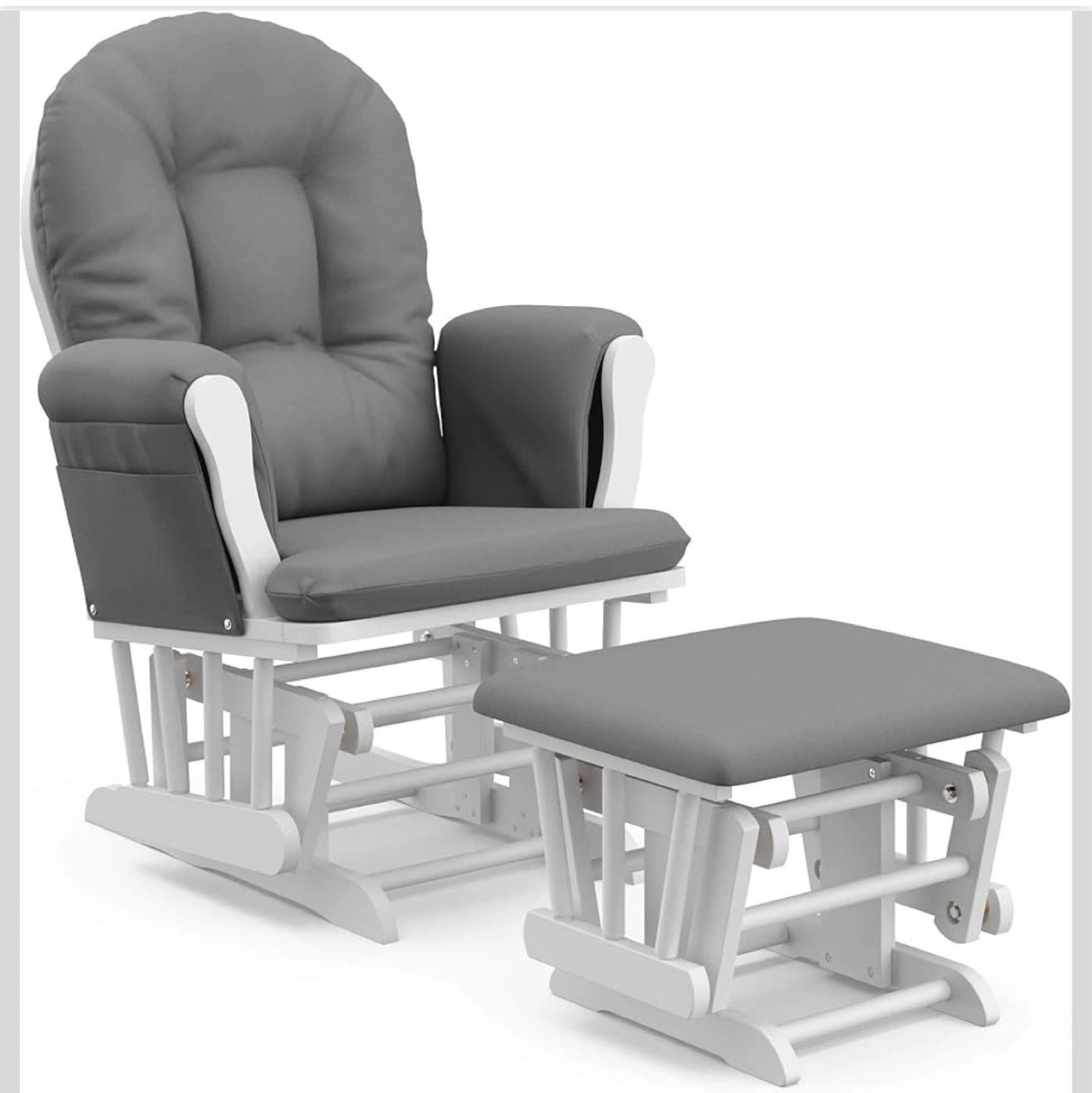 Storkcraft Gray Glider and Ottoman Set