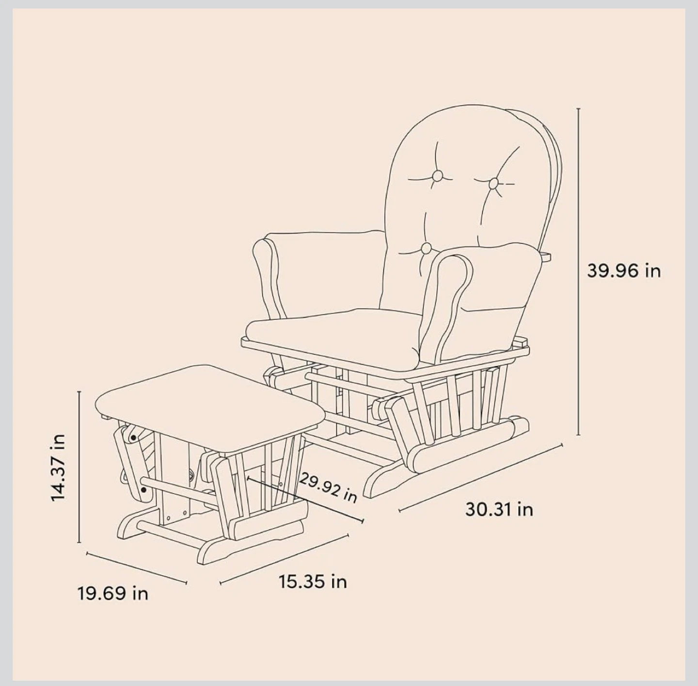 Storkcraft Gray Glider and Ottoman Set - photo 3