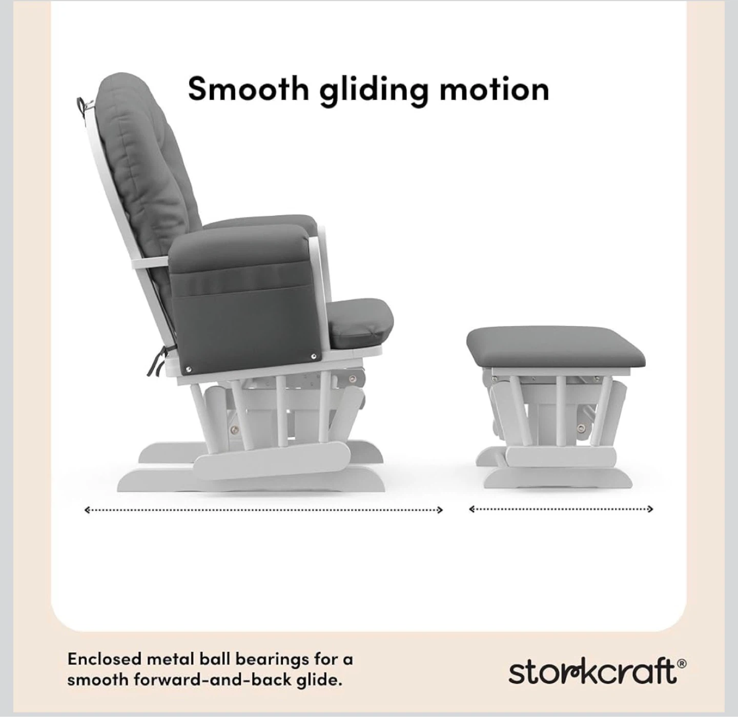 Storkcraft Gray Glider and Ottoman Set - photo 2
