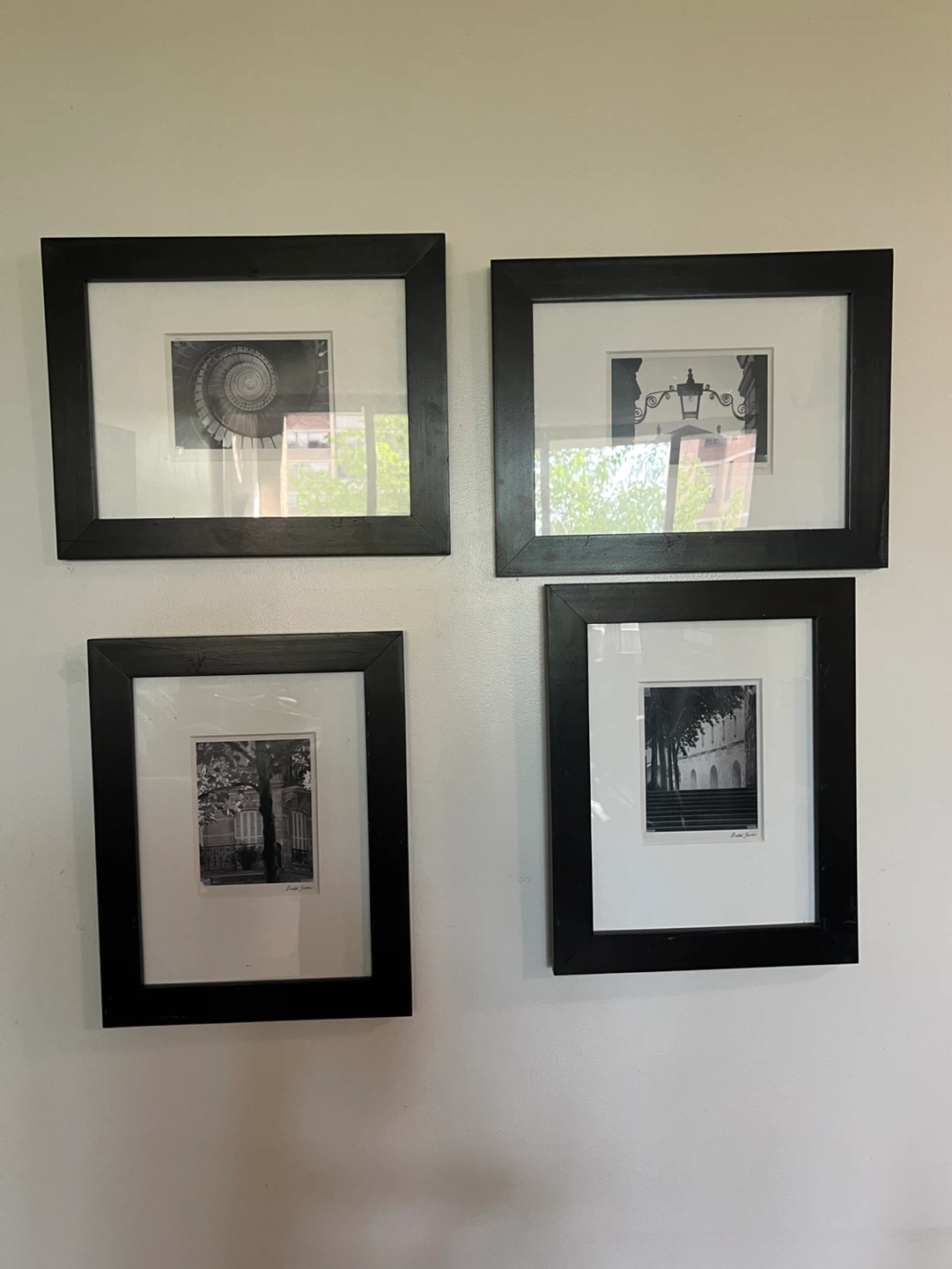 Set of 4 Black Framed Black and White Prints