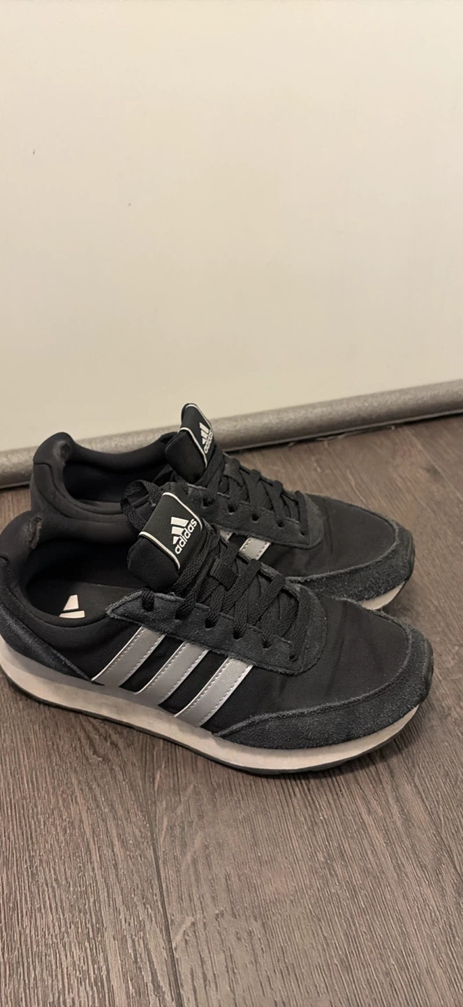 Adidas Black and Silver Running Shoes
