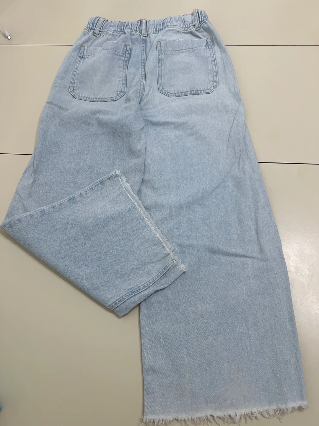 Light Wash Wide Leg Denim Pants - photo 2