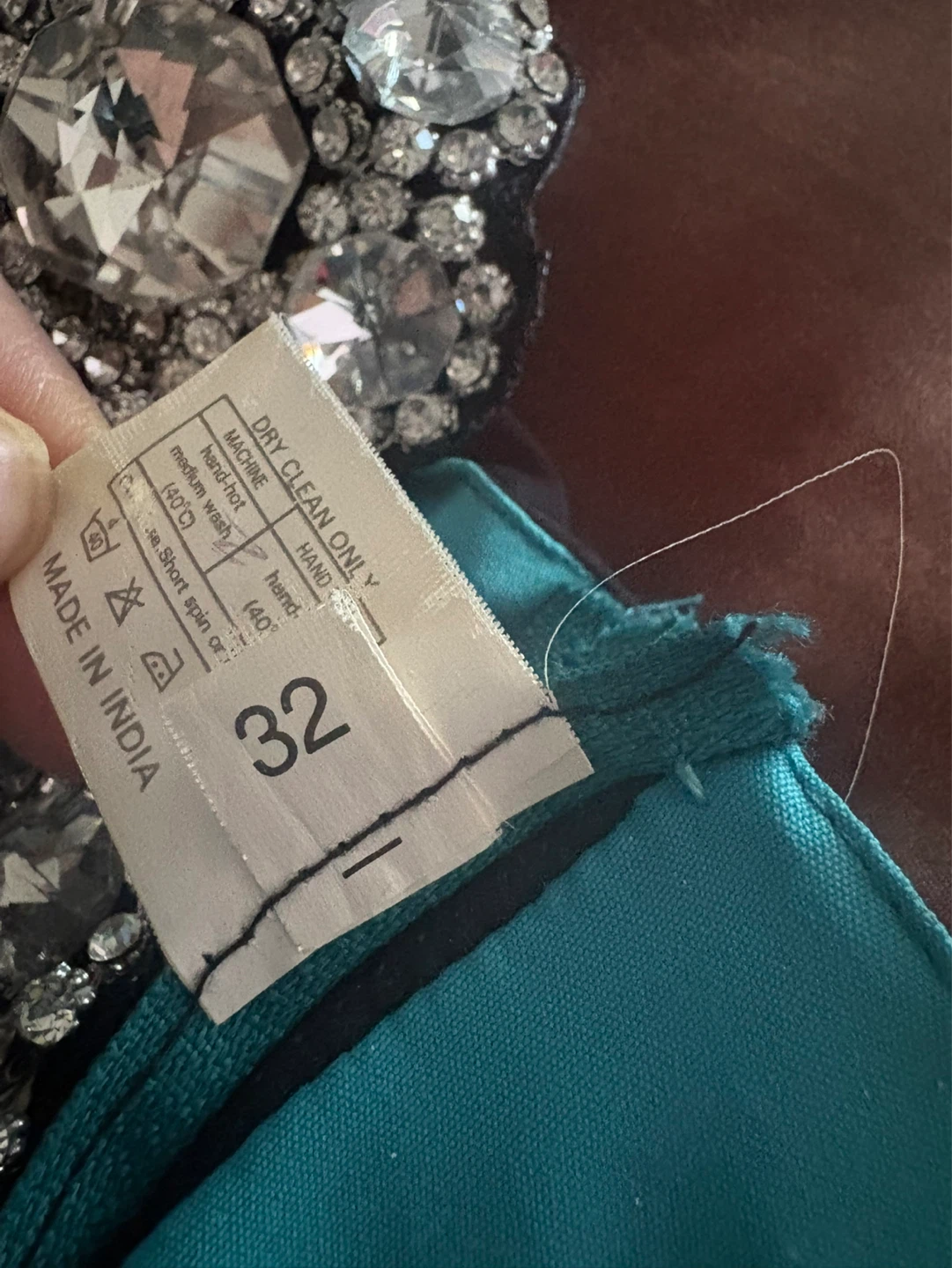 Teal Embellished Kurti Set with Pants Size 32 - photo 2