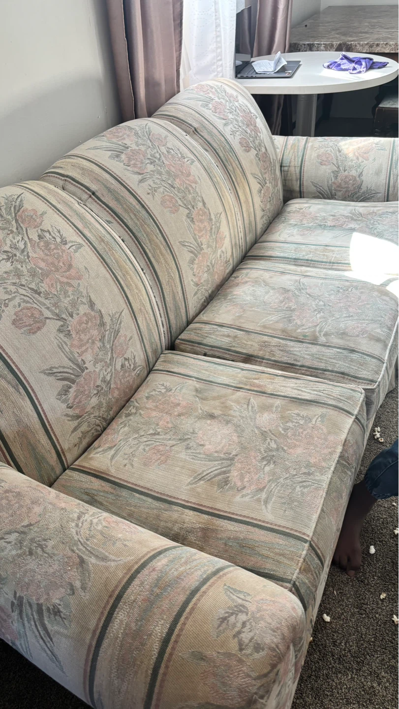 Floral Striped Sofa