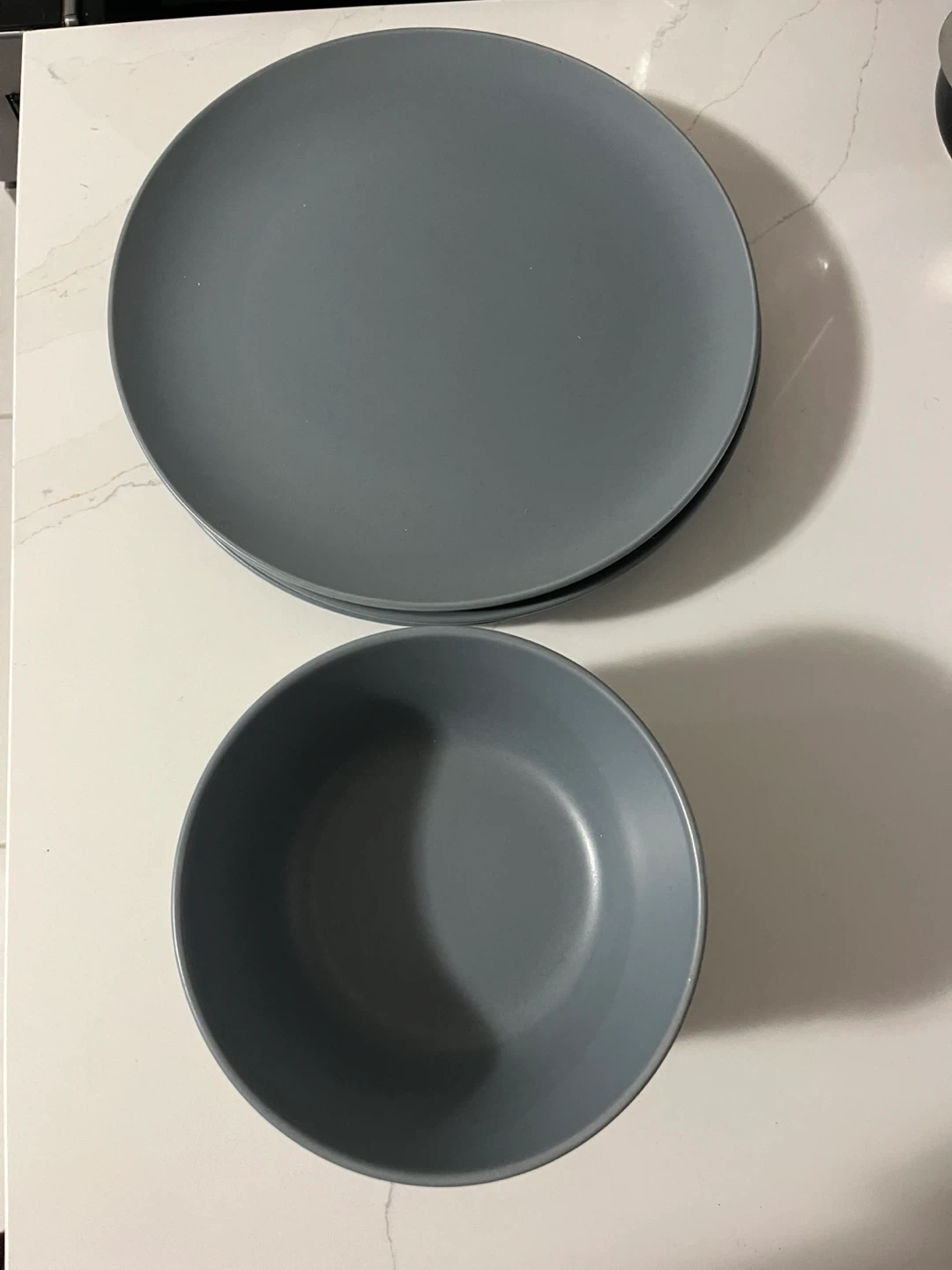 IKEA Grey Dinnerware Set - 4 Plates, 4 Bowls - photo 2