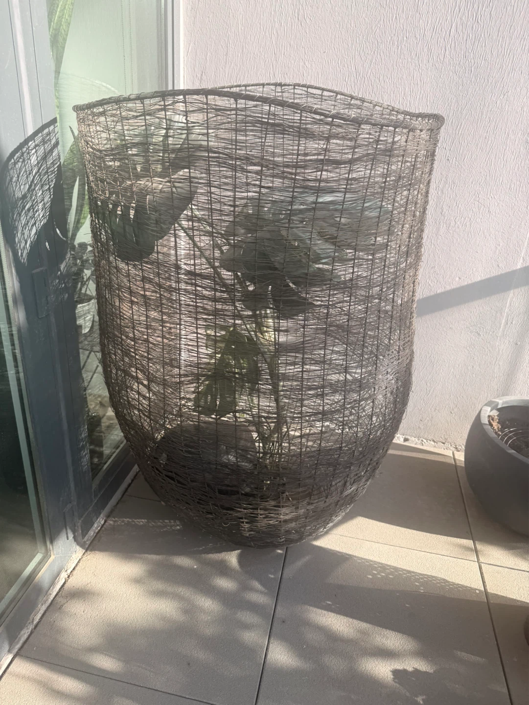 Large Wire Mesh Plant Pot Cover - photo 2
