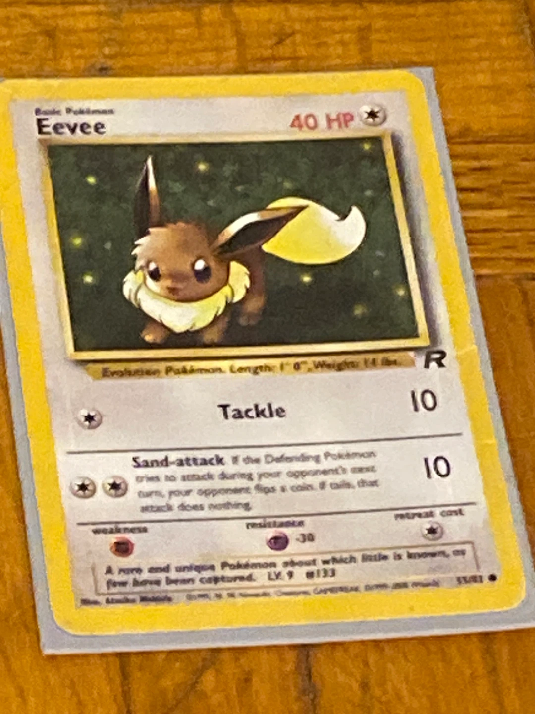 Pokemon Eevee Basic Card R Lv. 9