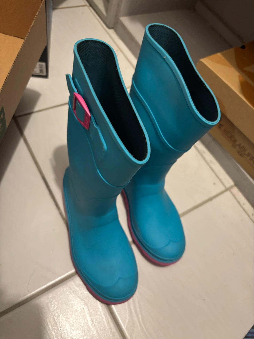 Kamik Kids Rain Boots Size 2 Turquoise & Pink