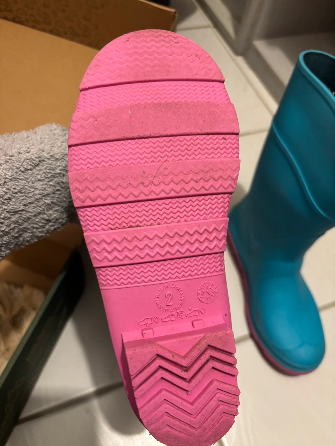 Kamik Kids Rain Boots Size 2 Turquoise & Pink - photo 2