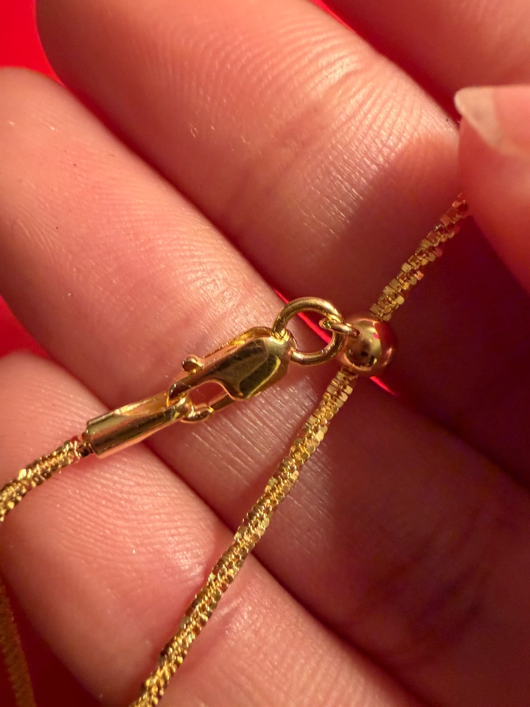 Sterling Silver 925 Gold Tone Ajustable Sparkle Chain Necklace - photo 4