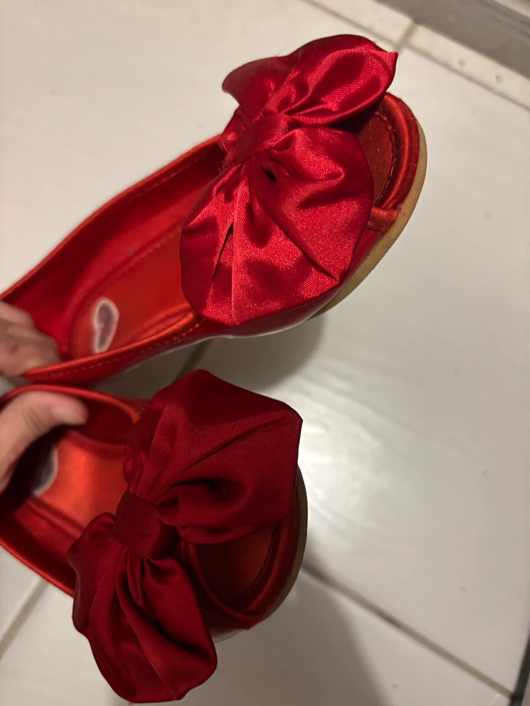 Red Ballet Flats with Bows - photo 2
