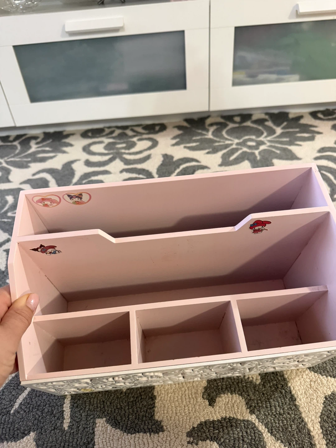 Pink Desk Organizer with Butterfly Design - photo 3