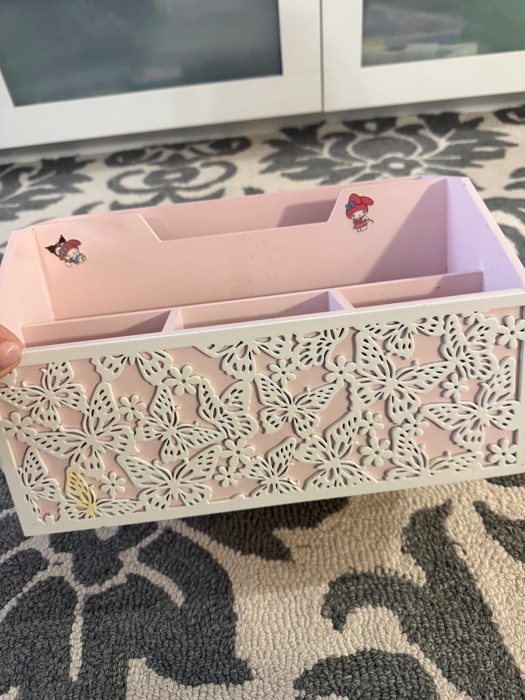 Pink Desk Organizer with Butterfly Design - photo 2
