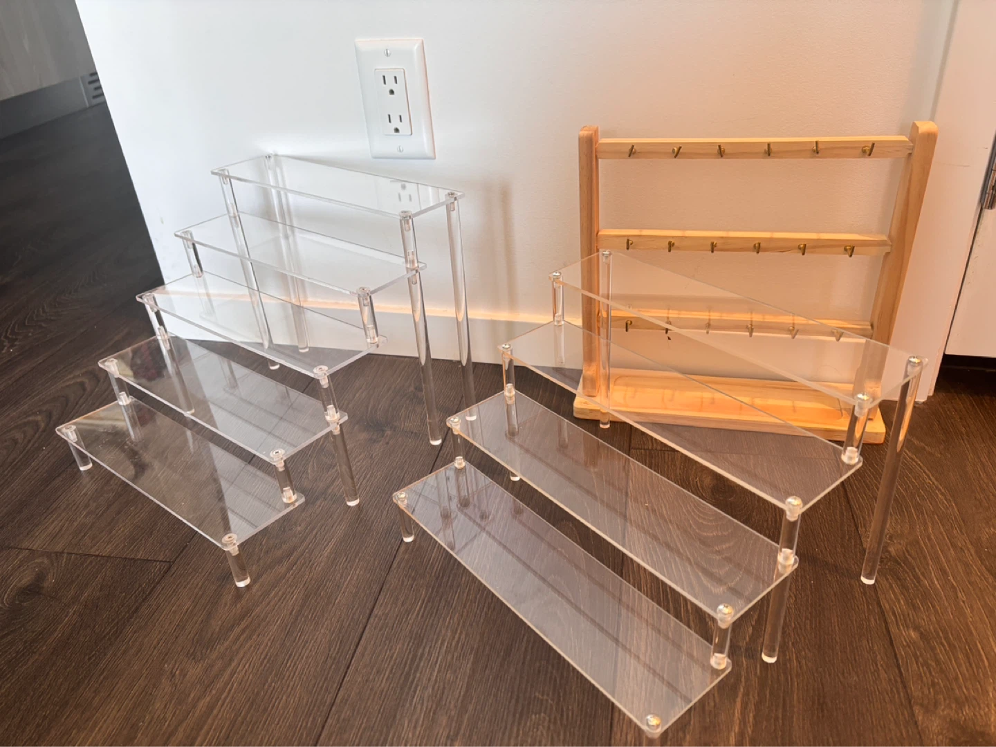 Acrylic Tiered Display Stands and Wooden Jewelry Organizer - photo 2