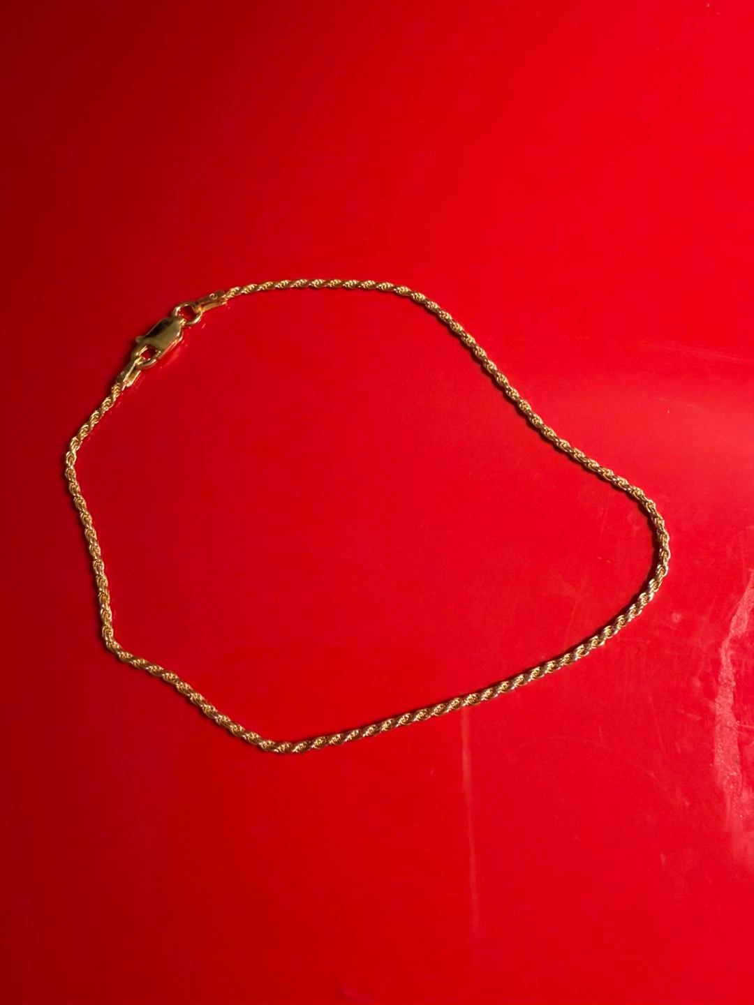 Rope Chain Necklace Sterling Silver 925 Gold Tone Italy