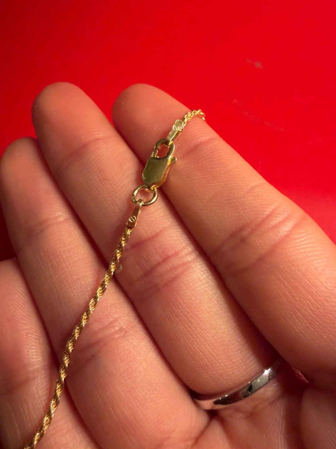 Rope Chain Necklace Sterling Silver 925 Gold Tone Italy - photo 3