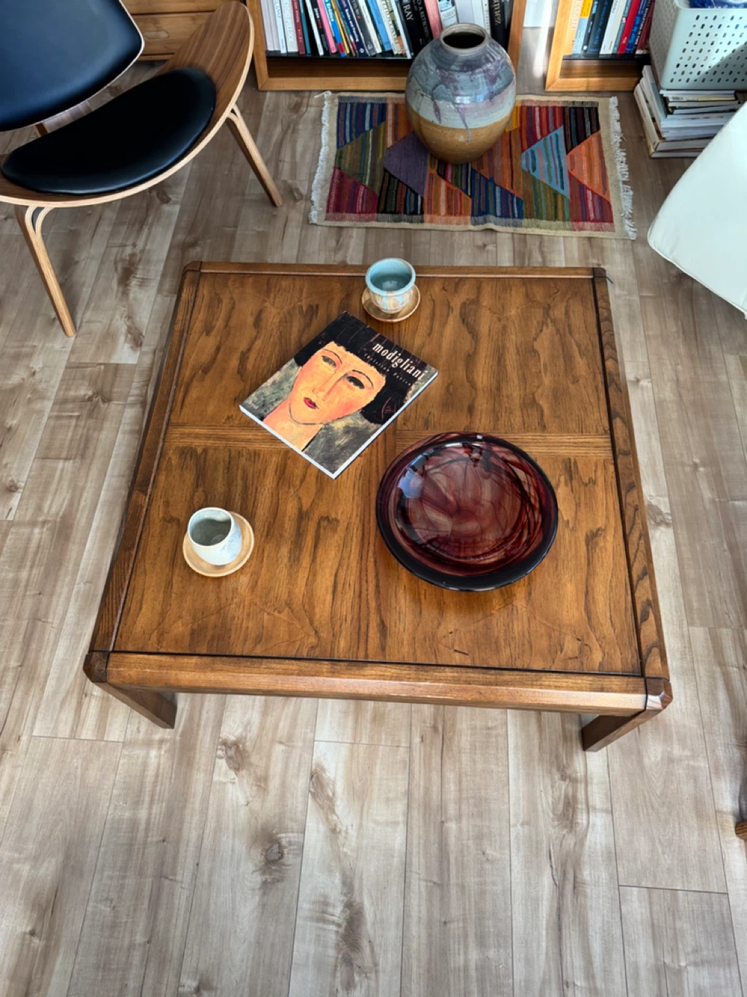 MCM wood  Coffee Table with glass top - photo 3