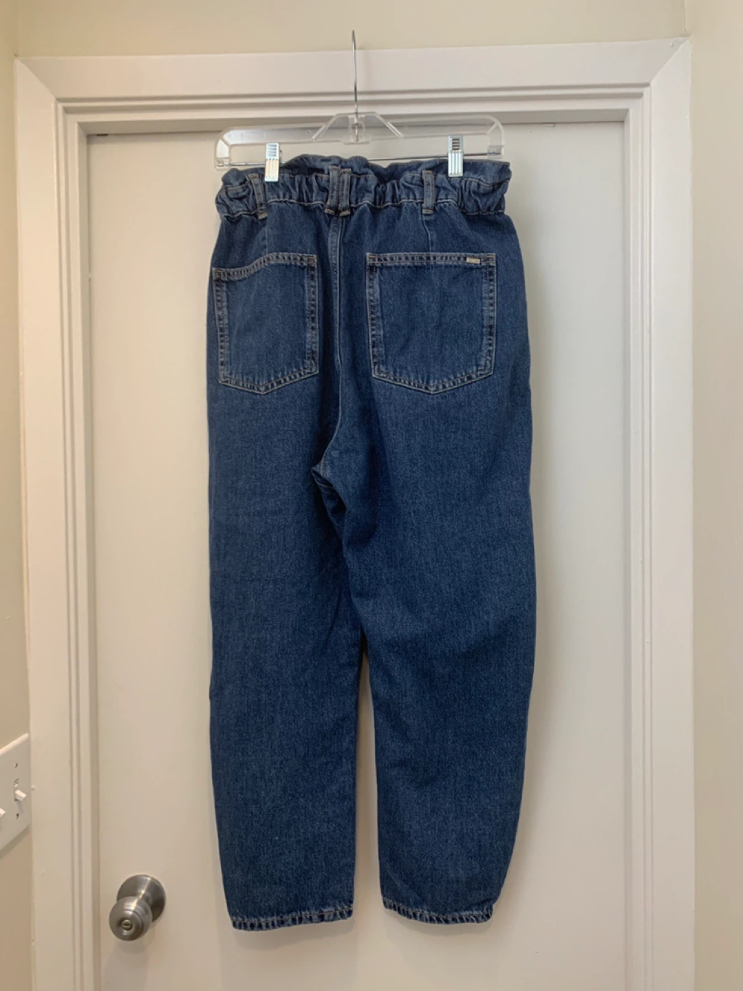 Zara High Waisted Paperbag Denim Jeans Size 6 - photo 2