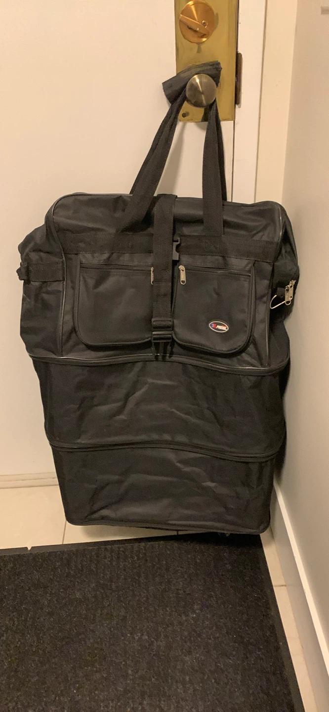Black Rolling Duffel Bag expandable