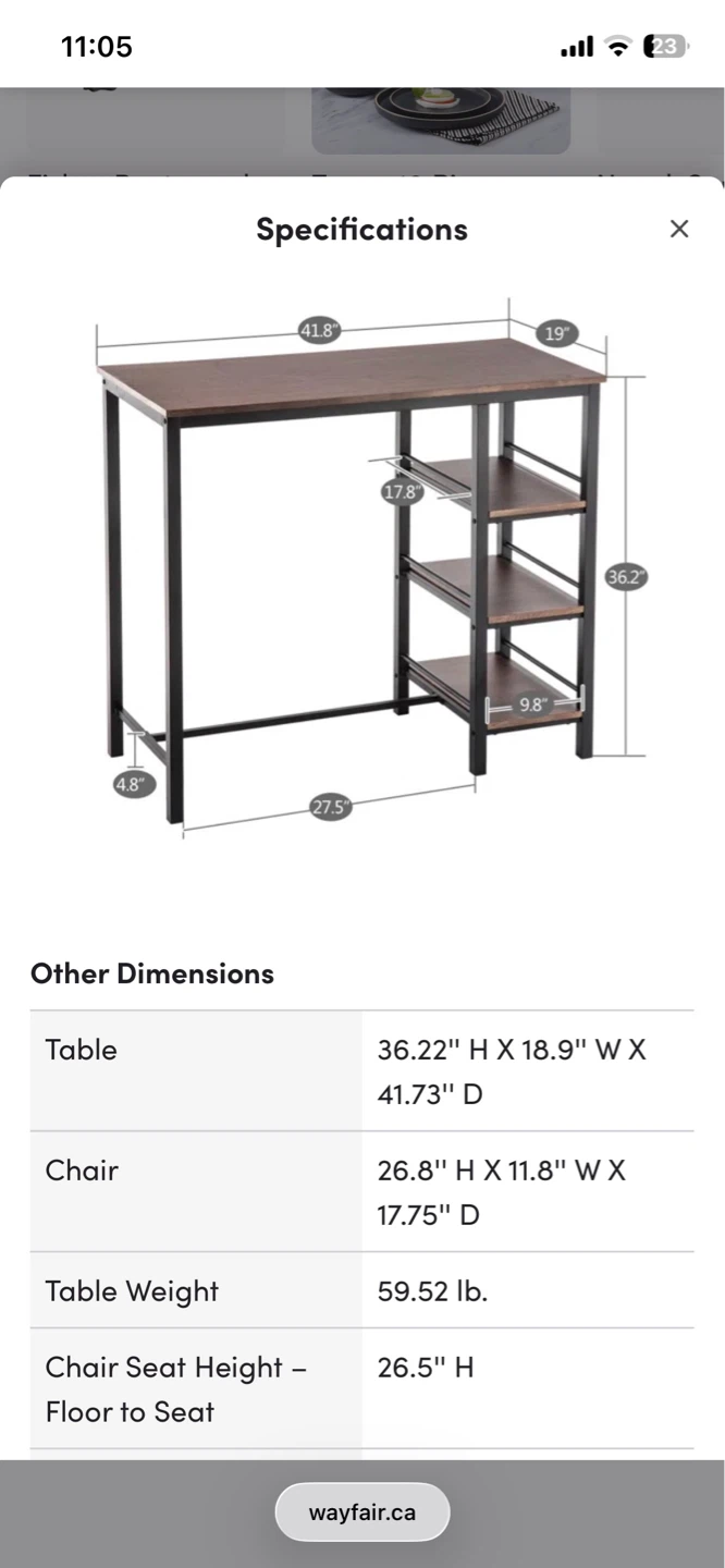 Counter-Height Table and Stools - photo 4