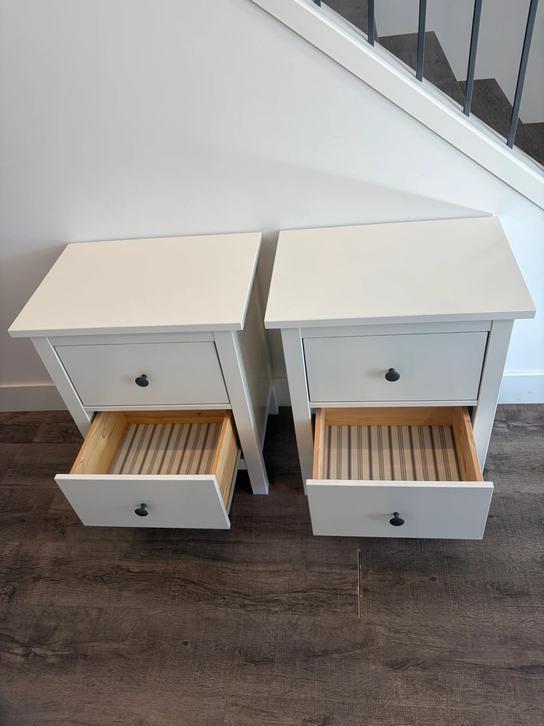 pair of IKEA HEMNES nightstands in white - photo 3