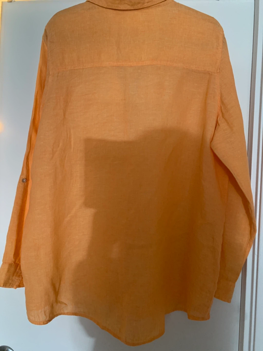 Sigrid Olsen Orange 100% Linen Button-Up Shirt XL - photo 2