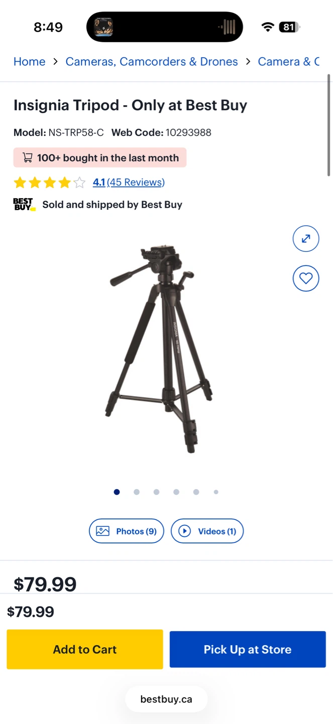 Insignia NS-TRP58 Tripod - photo 5