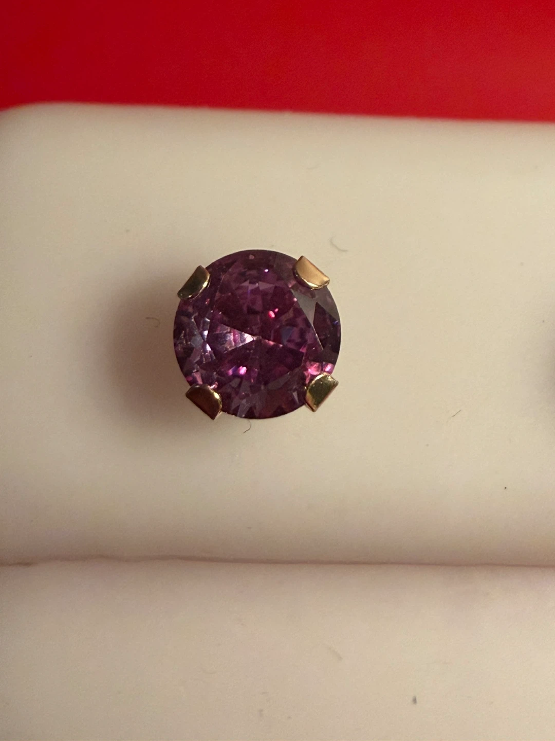 14K Gold Purple Moissanite Stud Earrings - photo 3