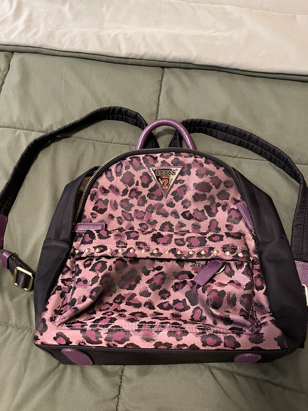 Guess Leopard Print Studded Backpack - photo 2