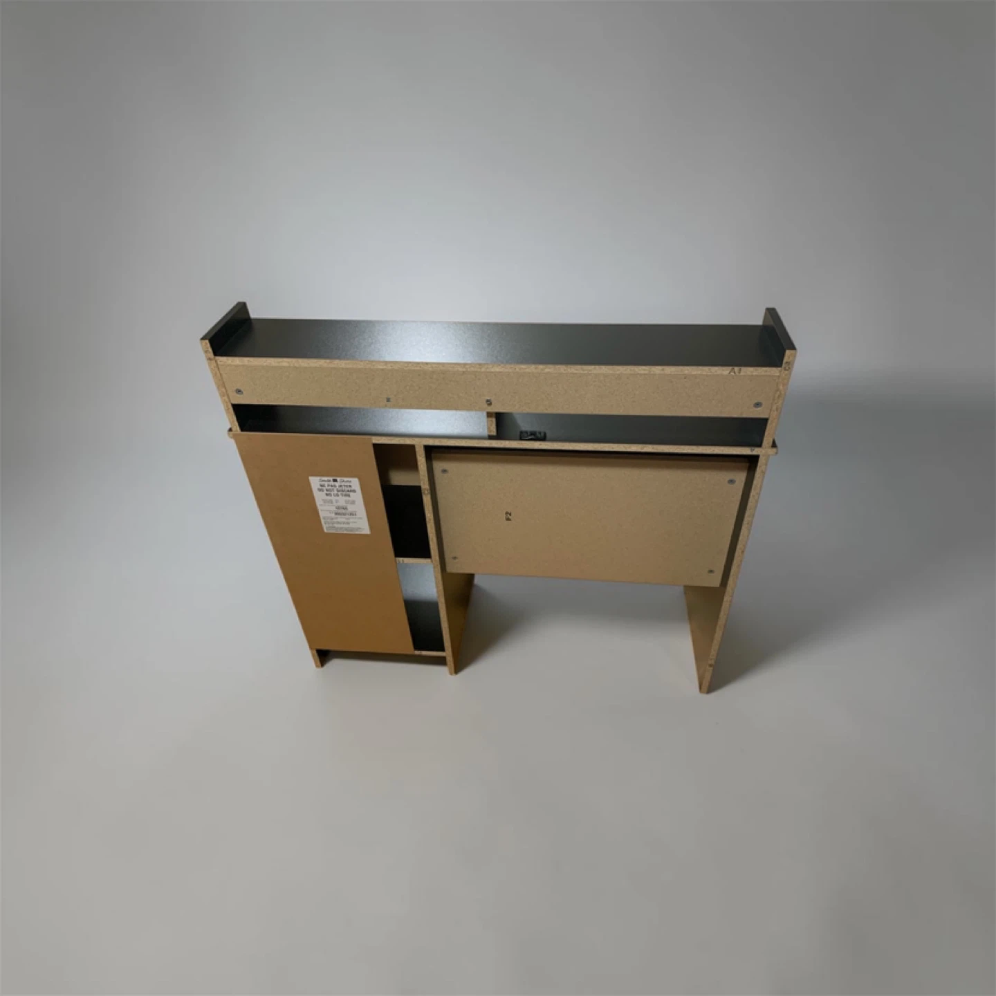 Dark Brown Computer Desk with Shelf - photo 3