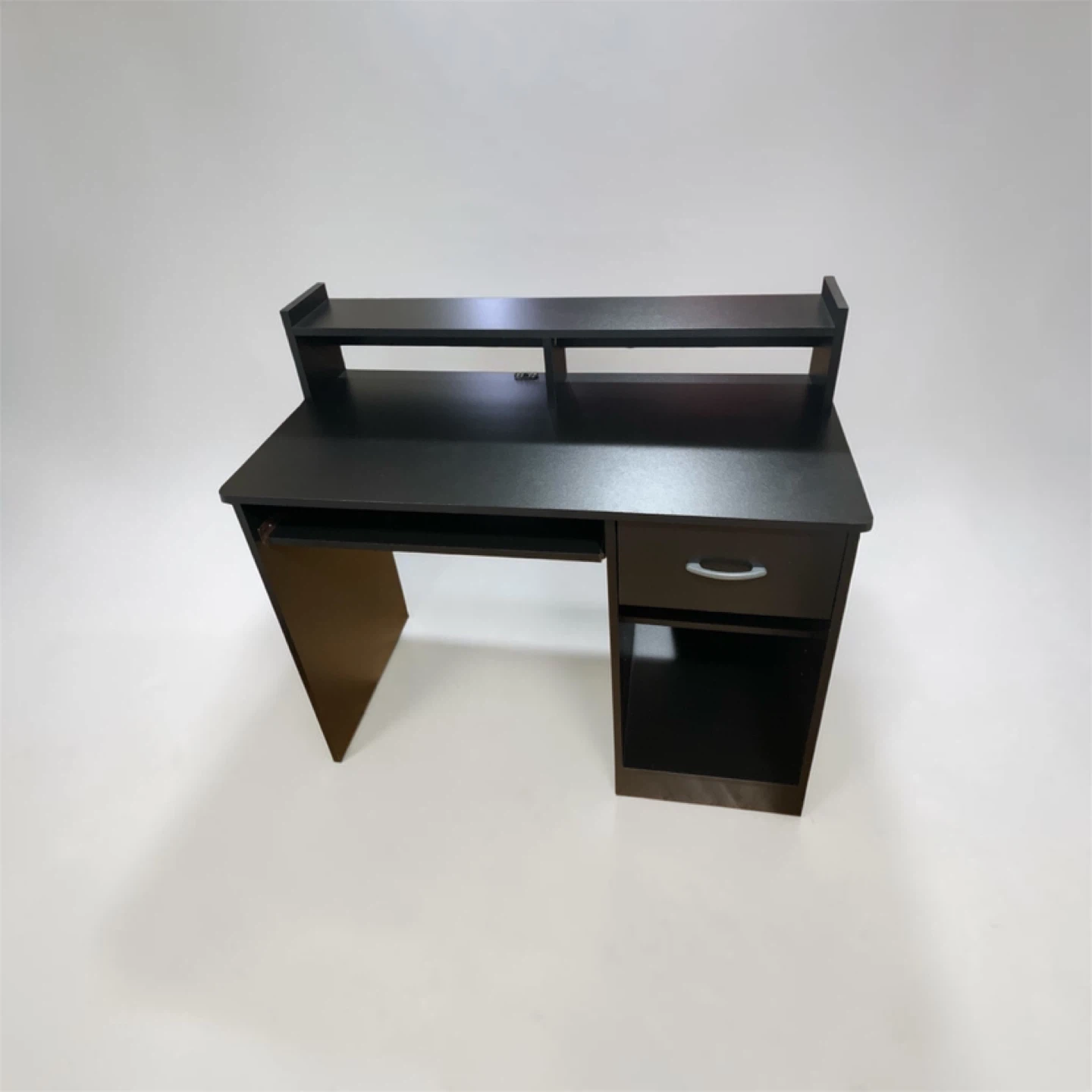 Dark Brown Computer Desk with Shelf - photo 2