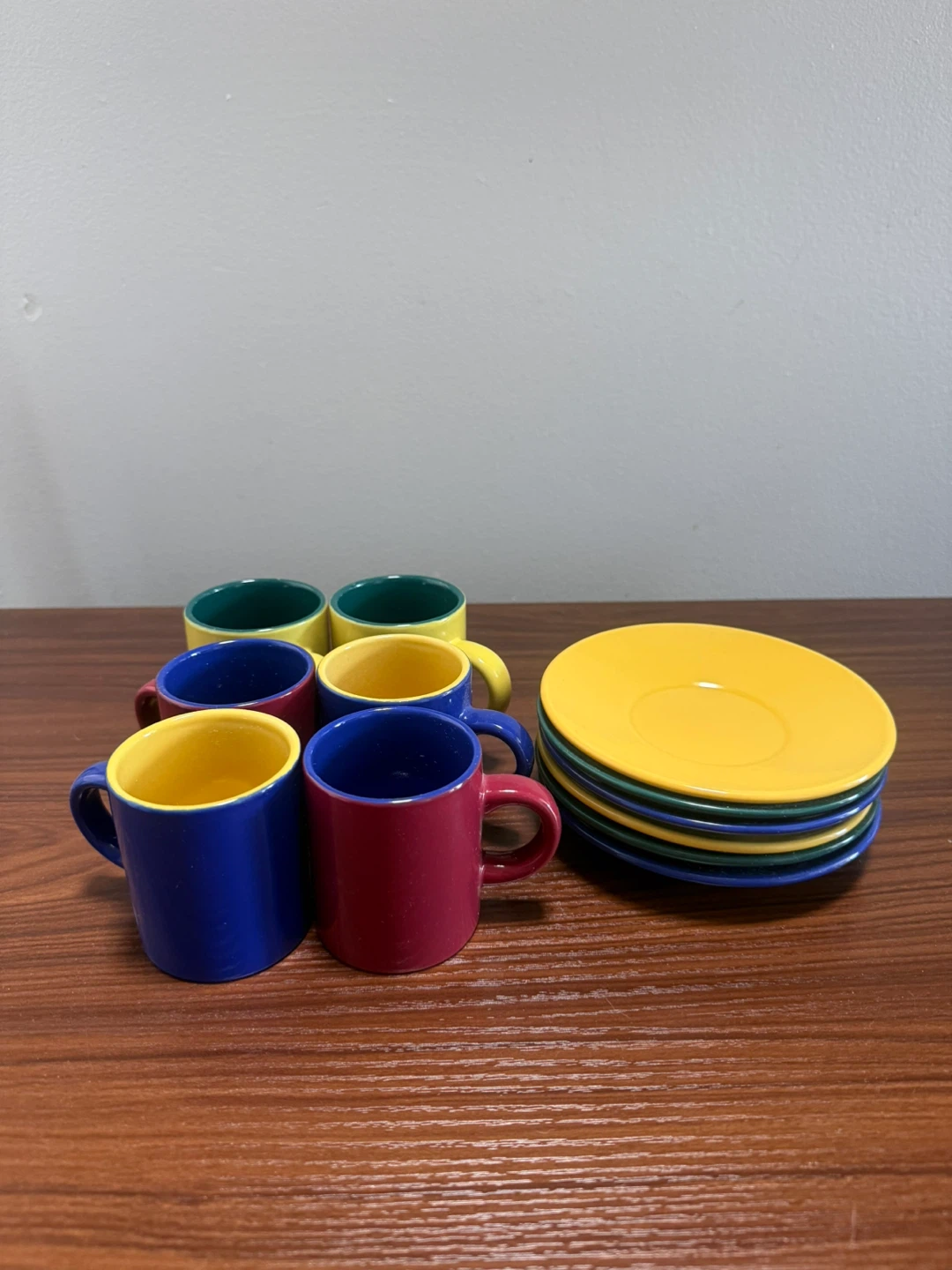 Set of 6 colorful espresso cups and saucers - photo 2