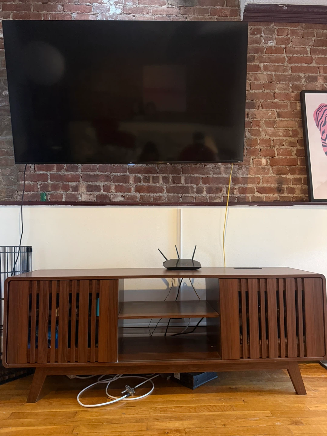 Mid-Century Modern TV Stand - Walnut Finish - photo 2