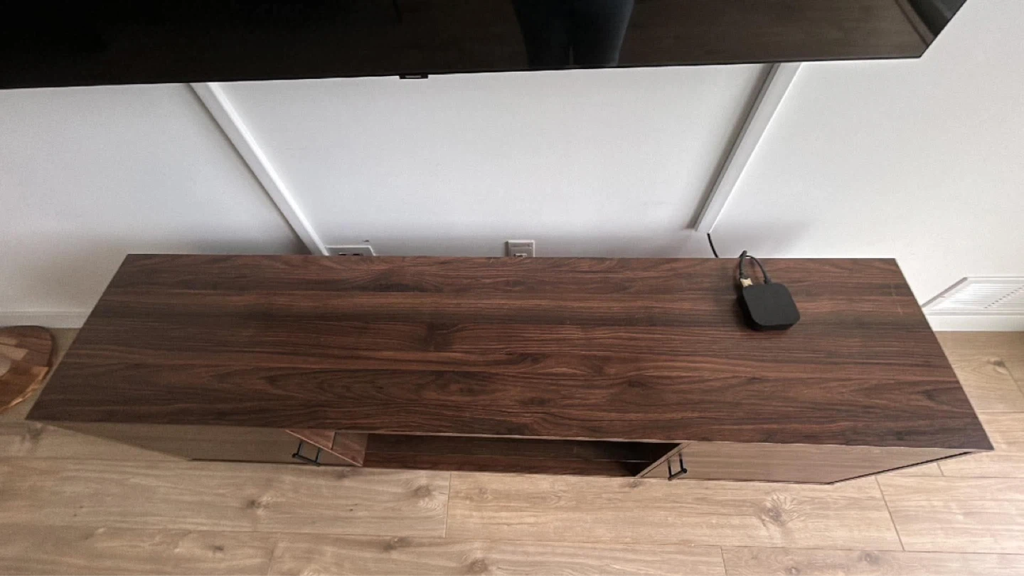 Dark Wood TV Stand with Storage - photo 3