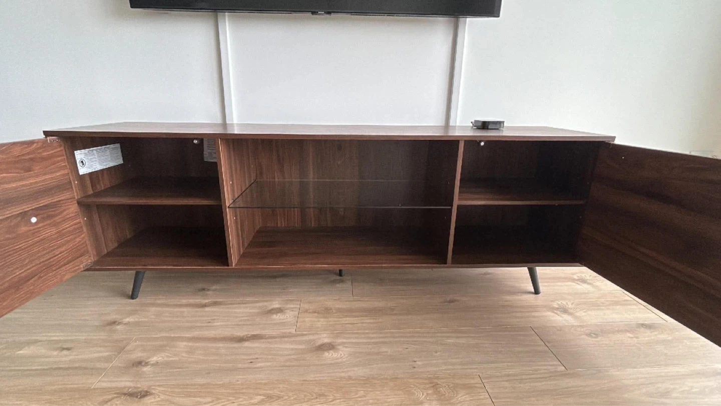 Dark Wood TV Stand with Storage - photo 2
