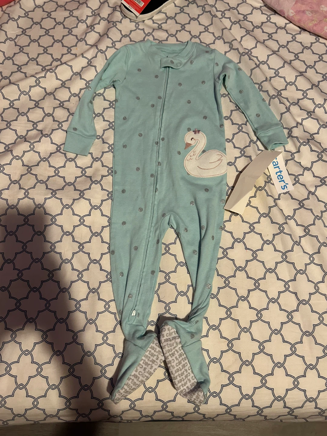 Carter's Baby Girl Swan Footed Pajamas 12 Months