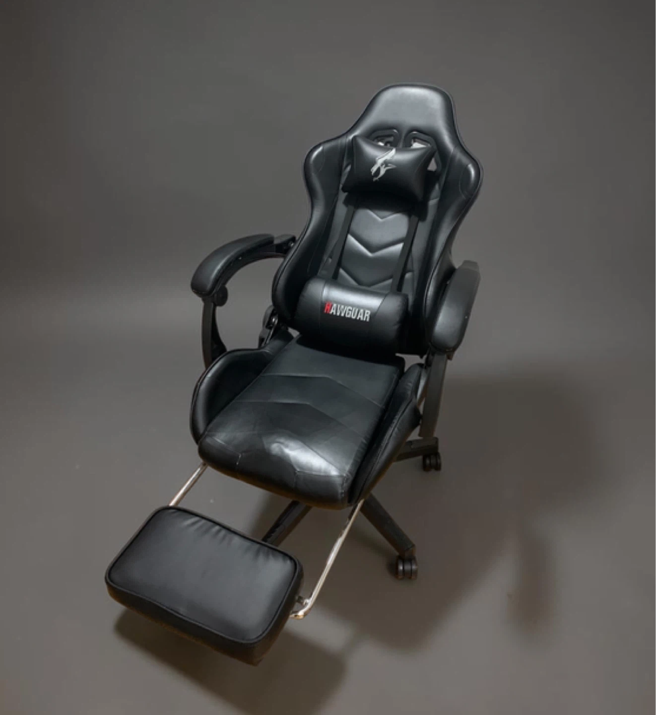 Black Gaming Chair with Footrest - photo 2