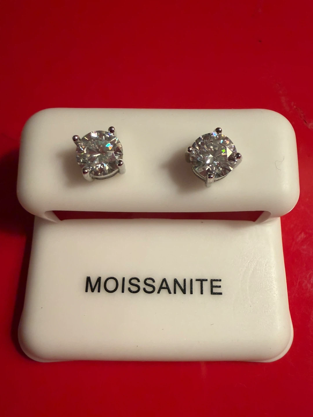 Sterling Silver 925 Moissanite Diamond Earrings 6.0mm
