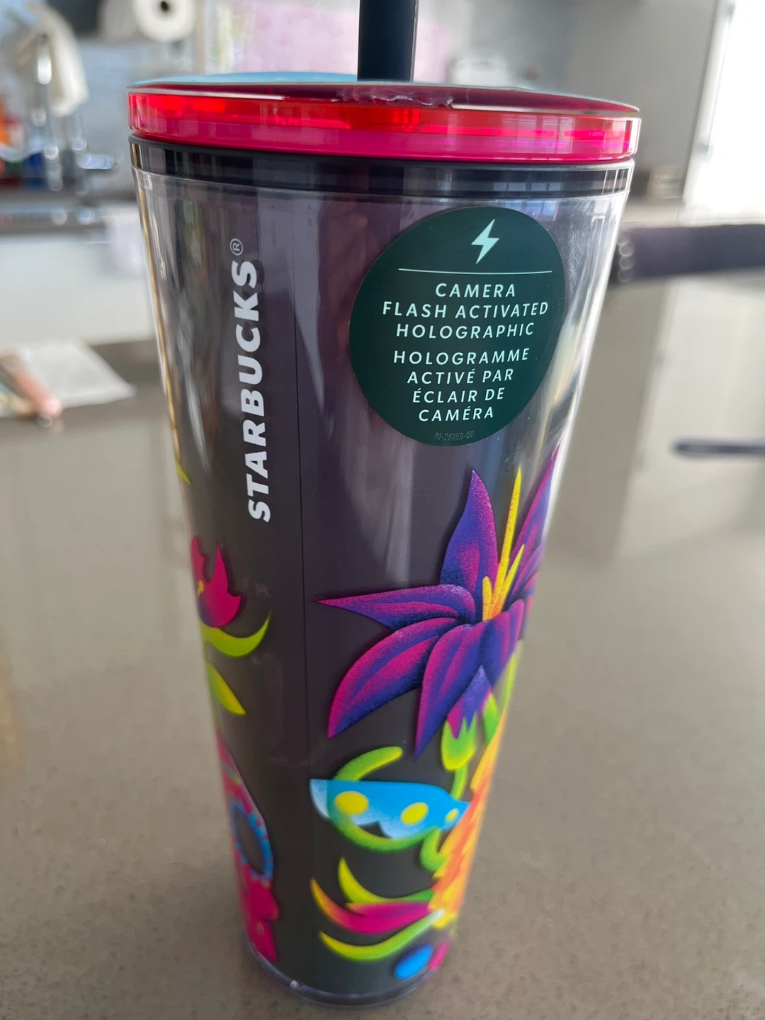 Starbucks Dia de Muertos Holographic Tumbler with Straw - photo 3